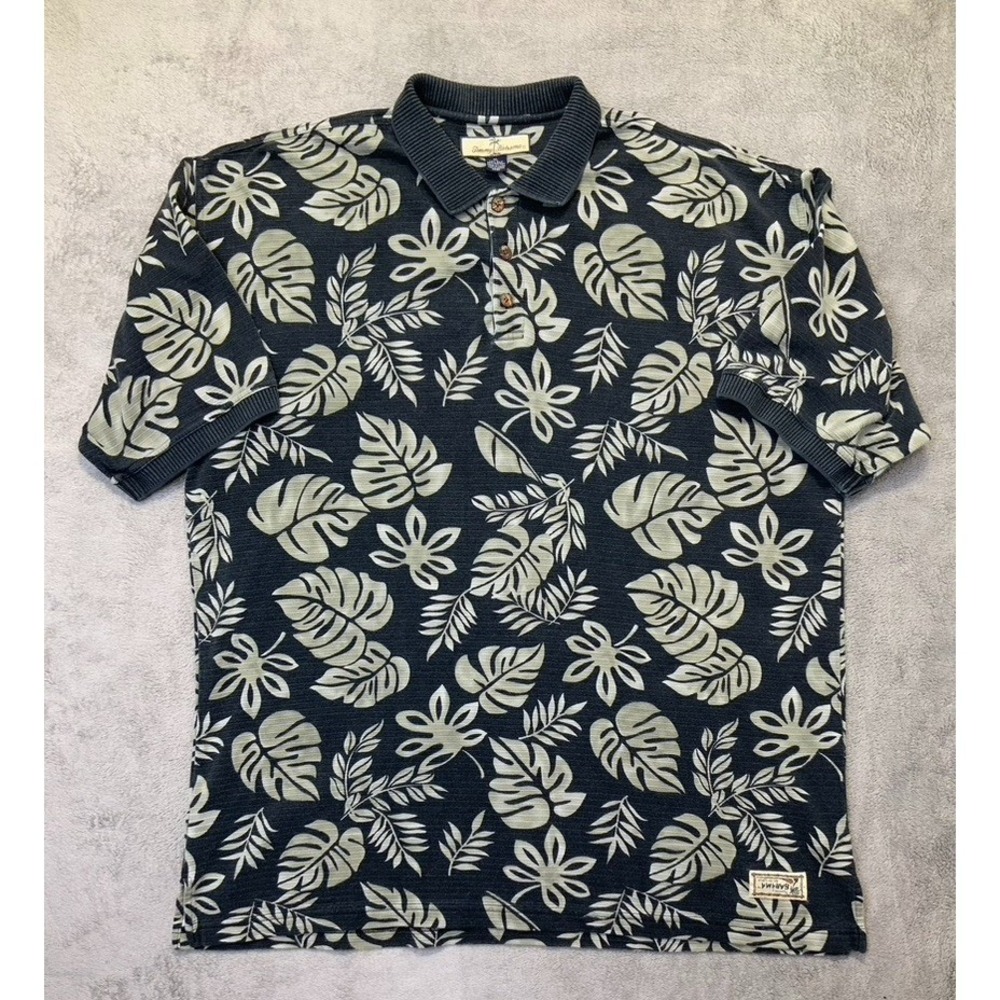 Vintage Tommy Bahama Men's Floral Short Sleeve Polo Shirt Size XL - Big&Tall